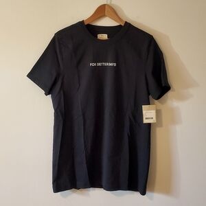 NWT For Better Days Vintage Crew Organic Cotton T Shirt Black Size XXL